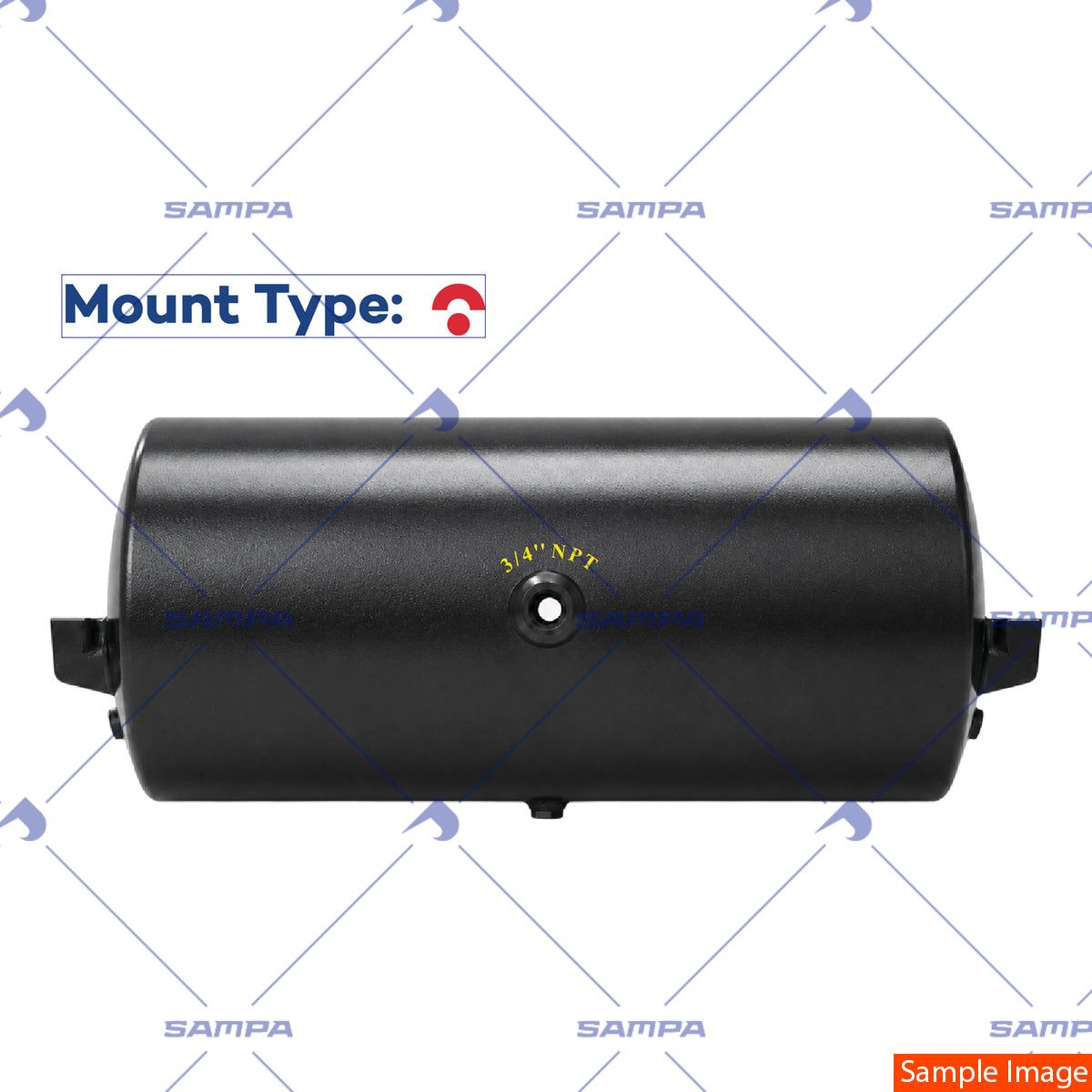 SAMPA 0595 0070 Air Tank, 12in Diameter, 2,850 cu in, Steel