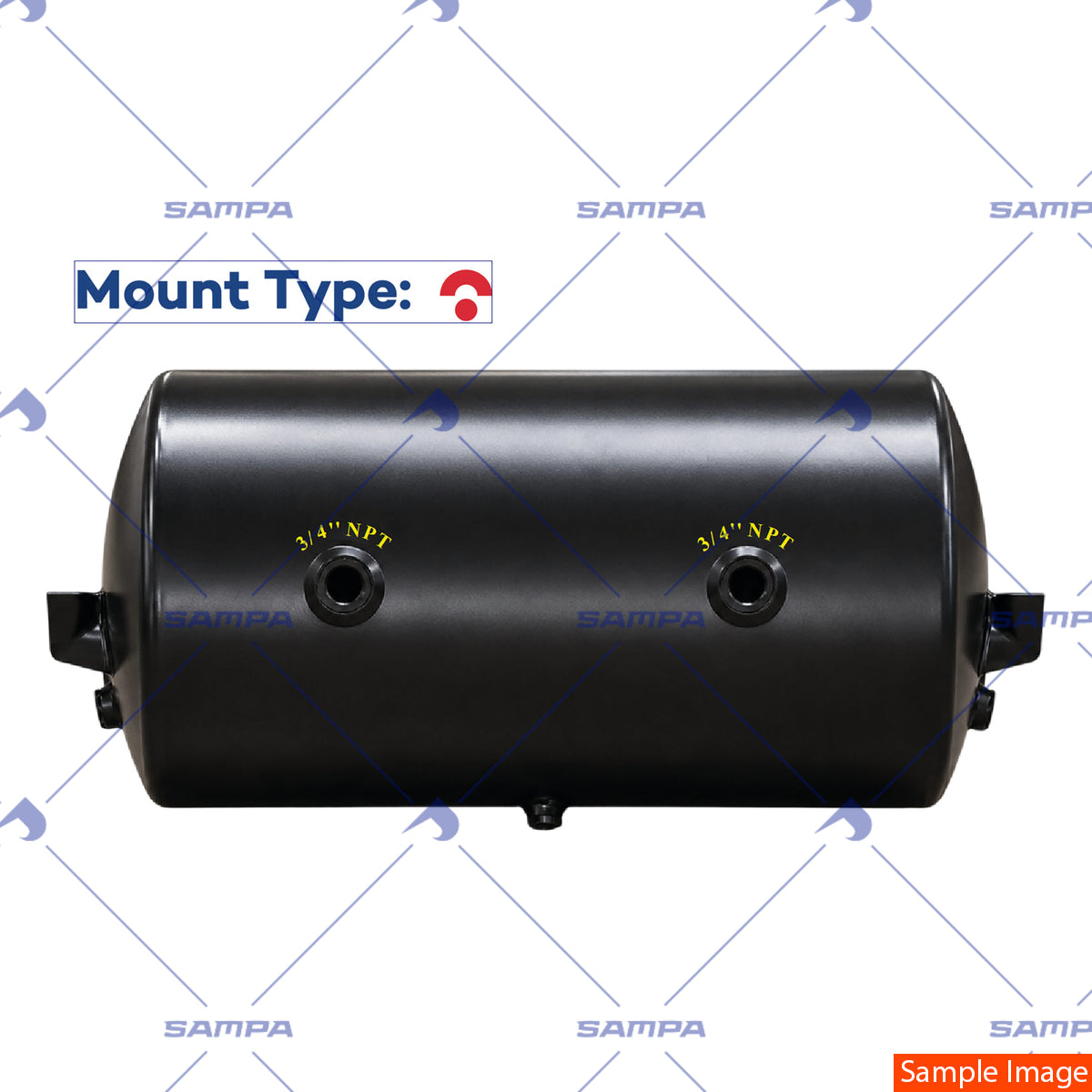 SAMPA 0595 0074 Air Tank, 12in Diameter, 2,850 cu in, Steel