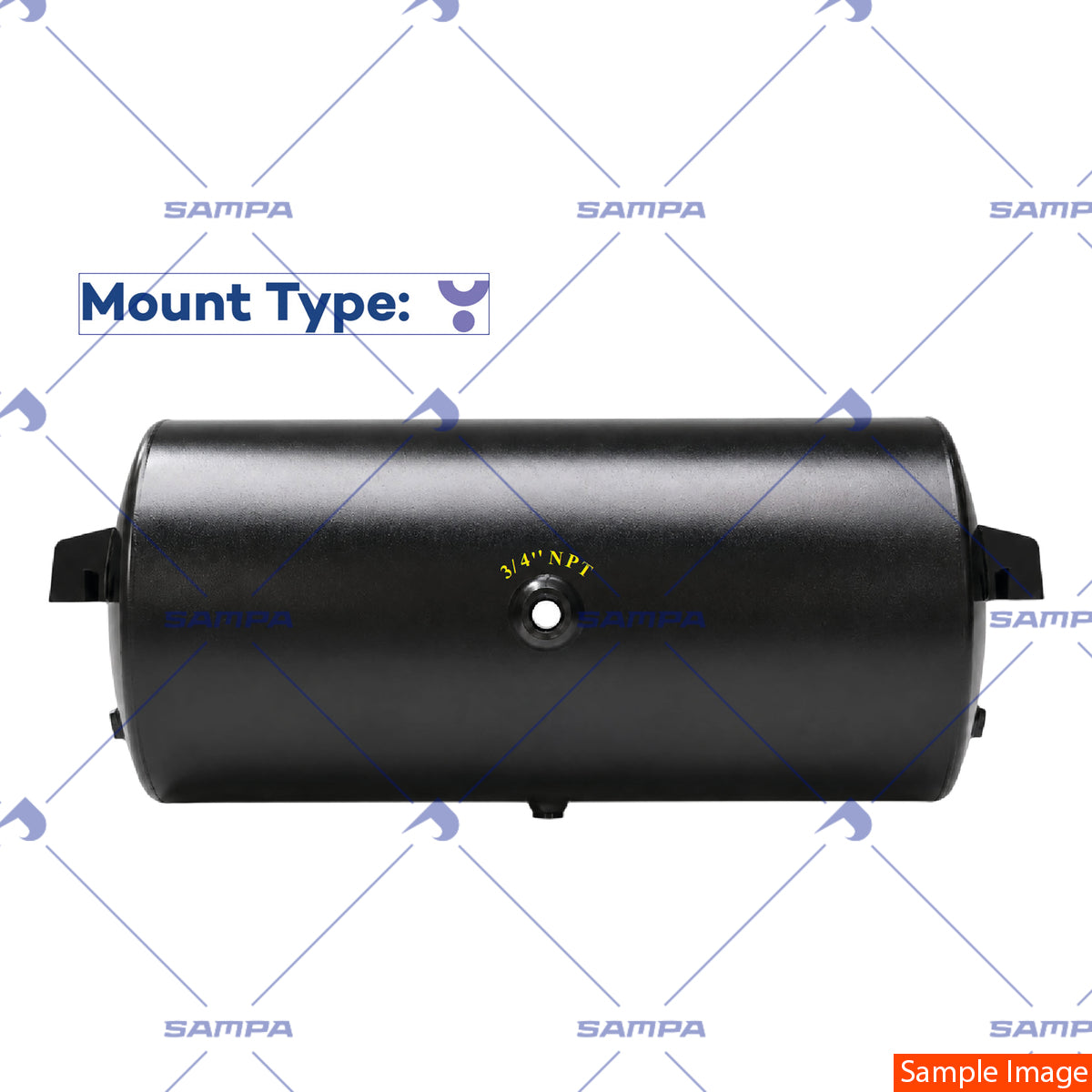 SAMPA 0595 0076 Air Tank, 12in Diameter, 2,735 cu in, Steel