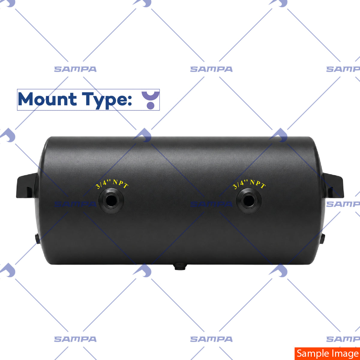 SAMPA 0595 0259 Air Tank, 12in Diameter, 2,850 cu in, Steel