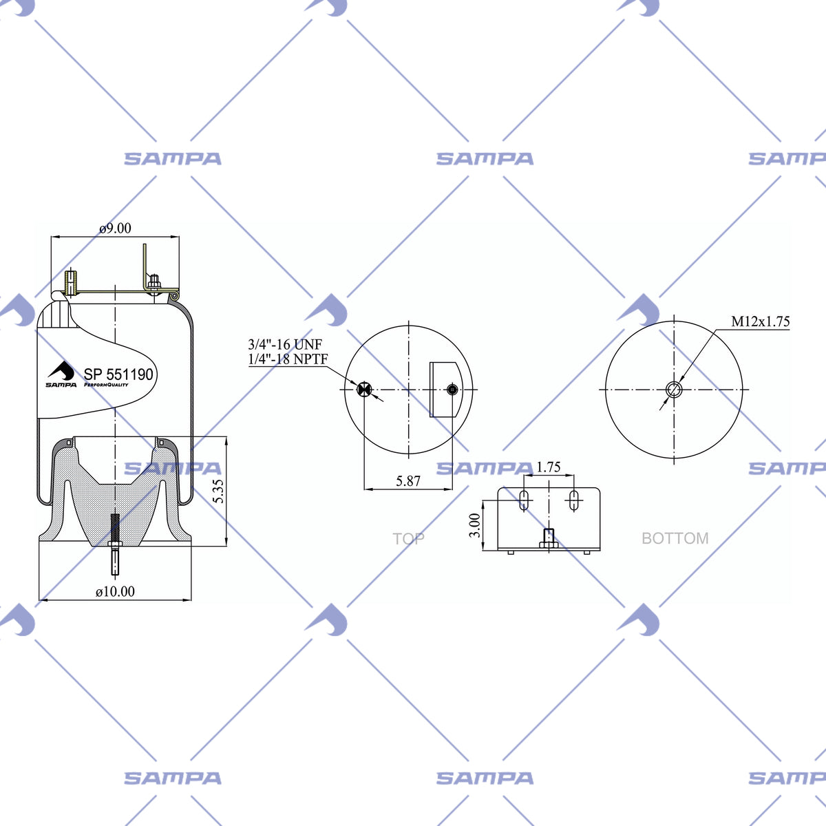 SAMPA SP 551190-KP technical drawing