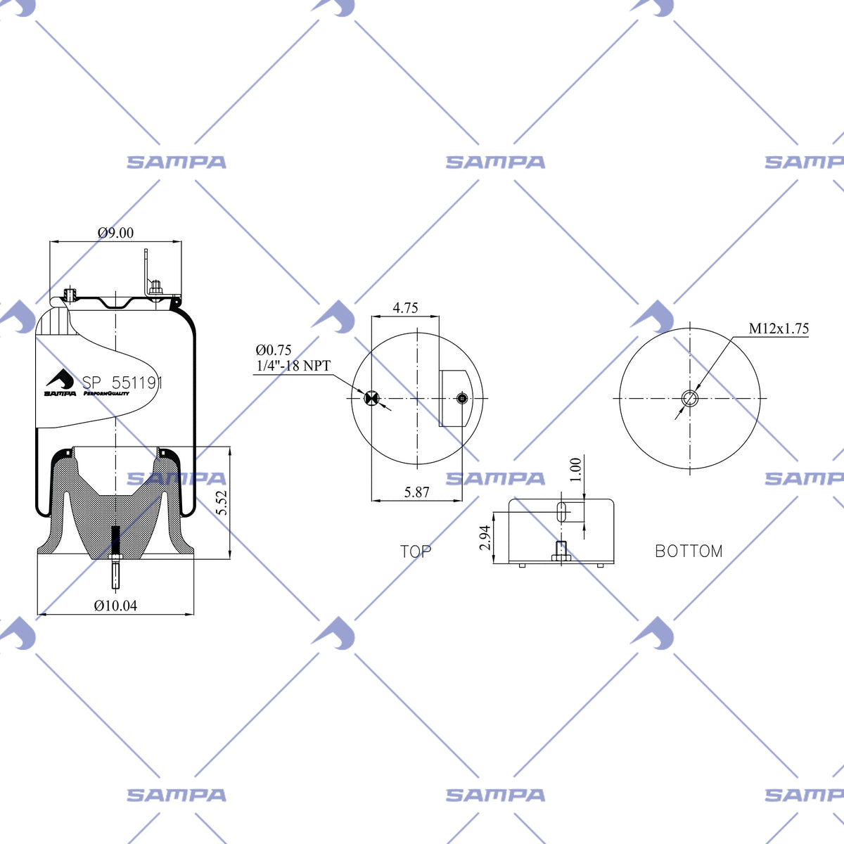SAMPA SP 551191-KP technical drawing