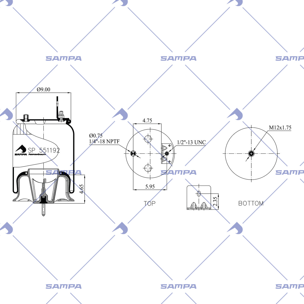 SAMPA SP 551192-KP technical drawing