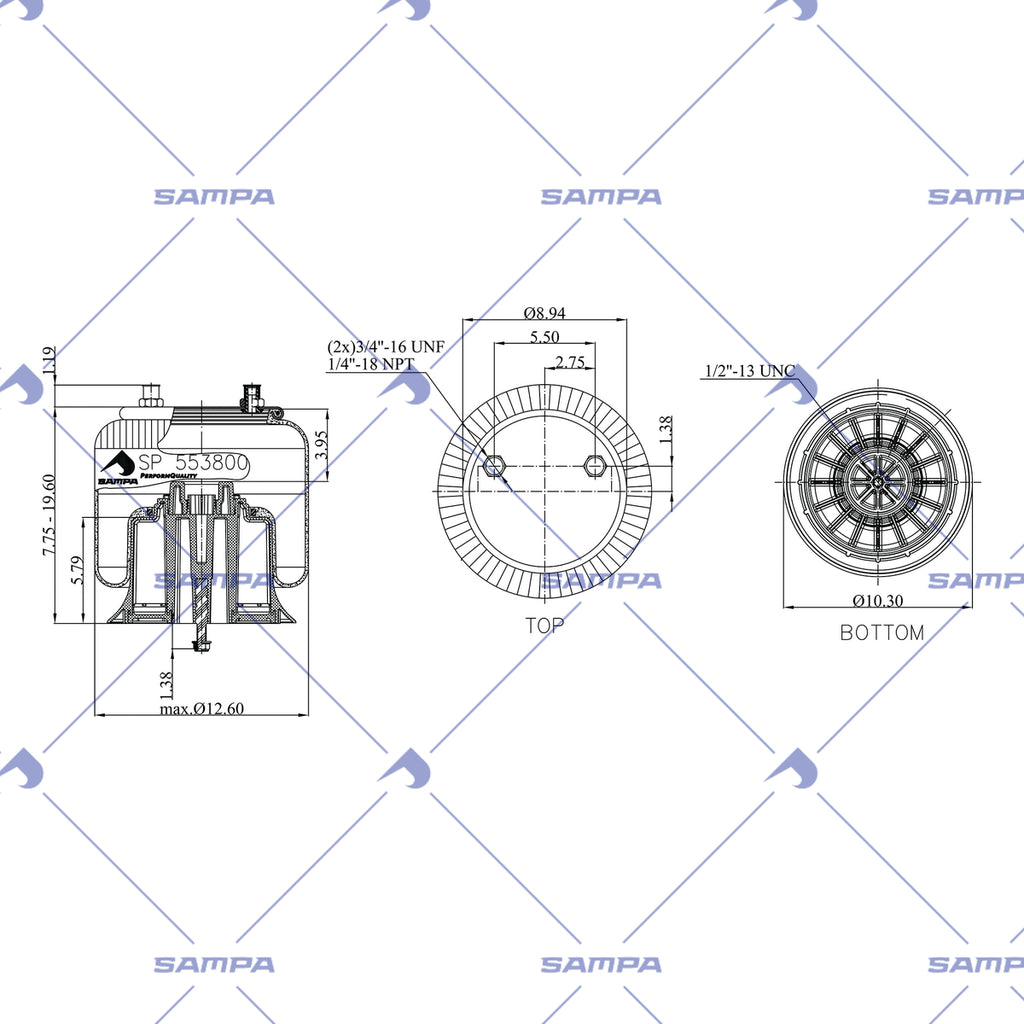 SAMPA SP 553800-KP technical drawing