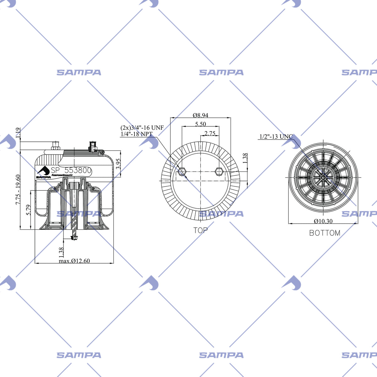 SAMPA SP 553800-KP technical drawing