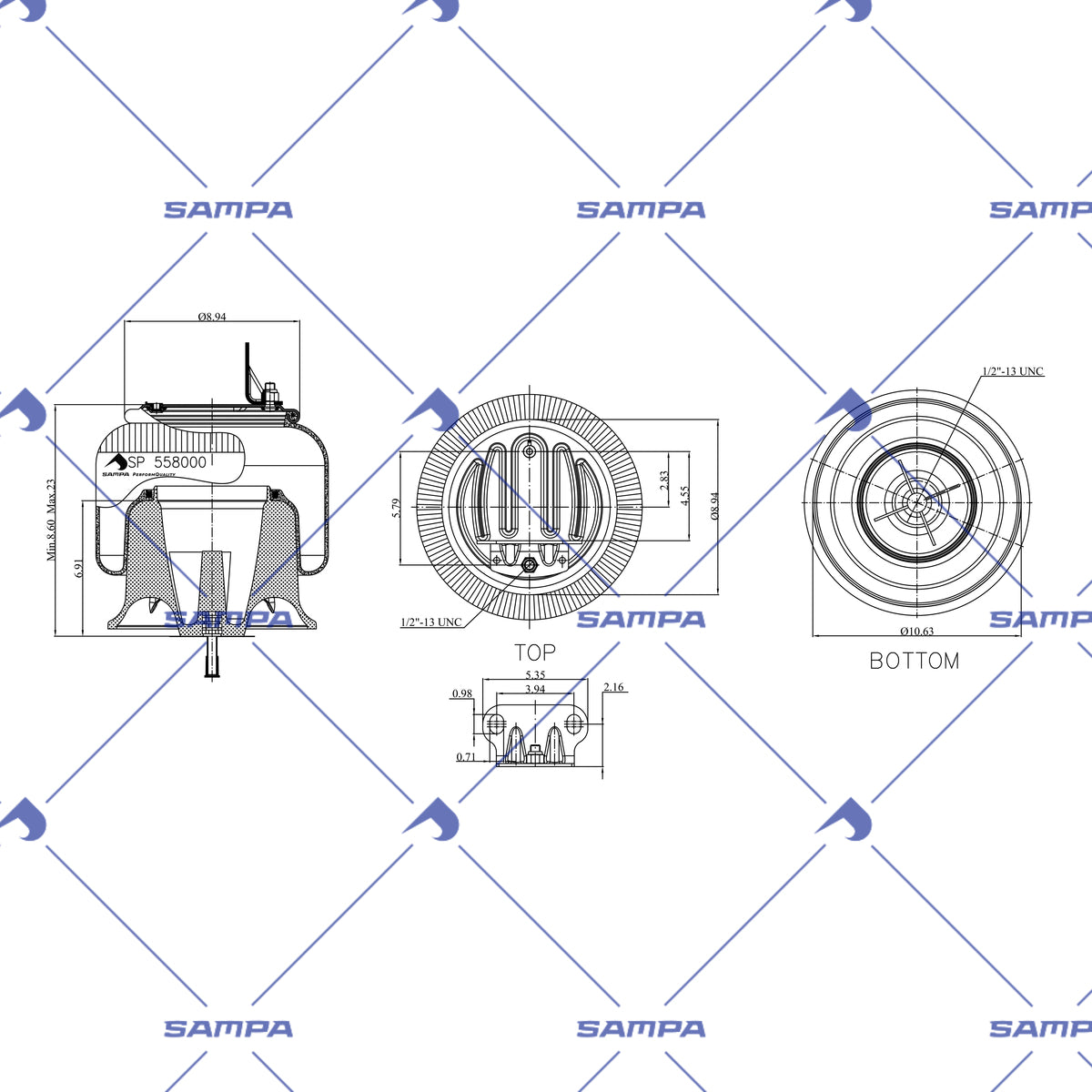 SAMPA SP 558000-KP technical drawing