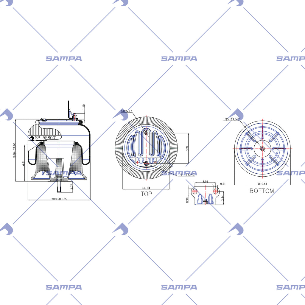SAMPA SP 558001-KP technical drawing