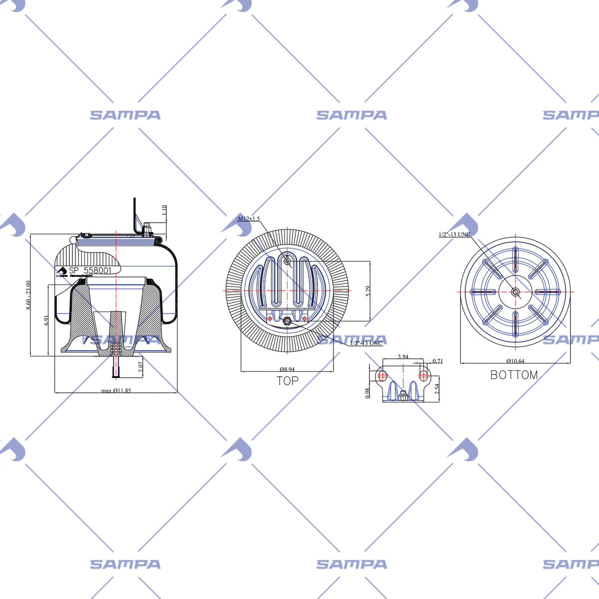 SAMPA SP 558001-KP technical drawing