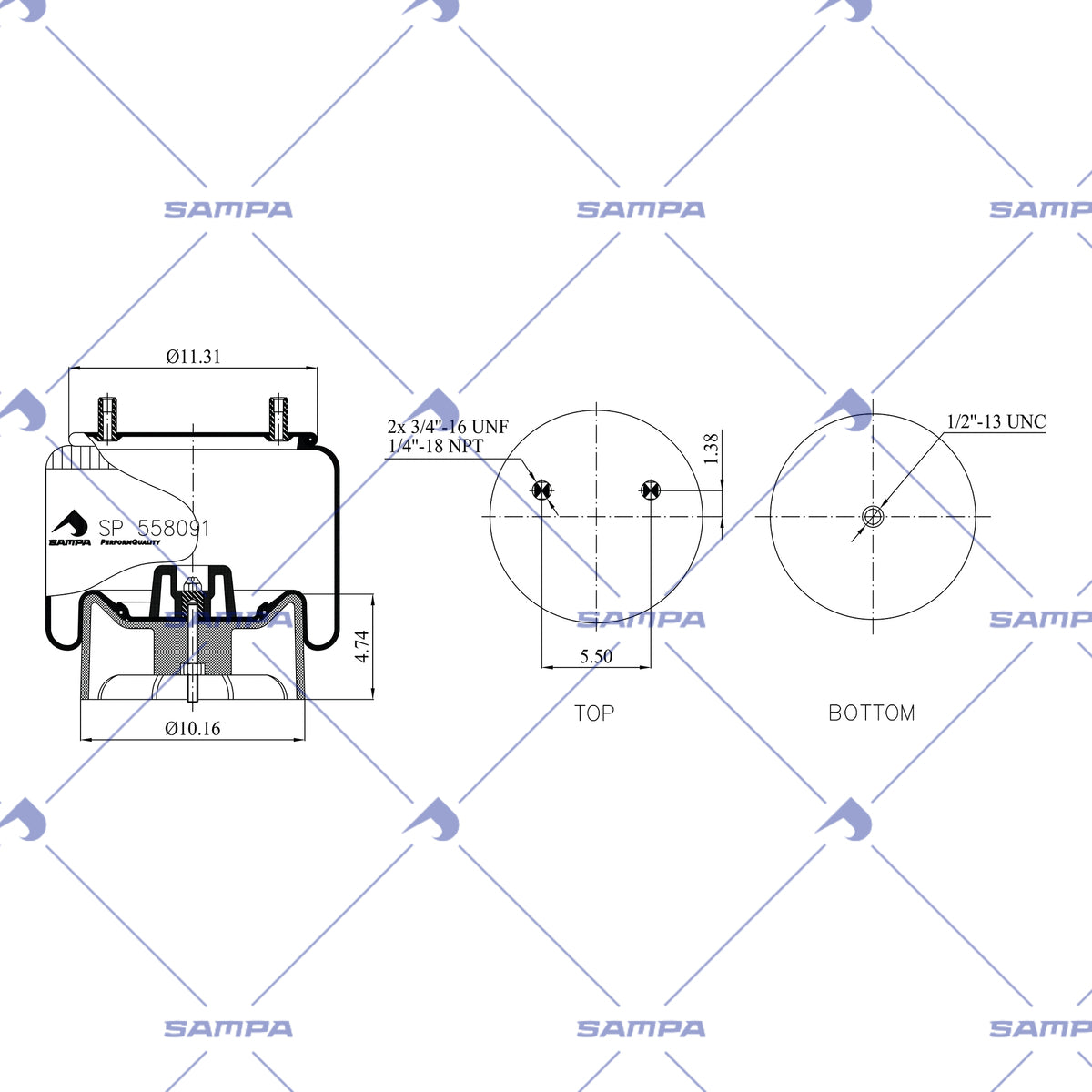 SAMPA SP 558091-KP technical drawing