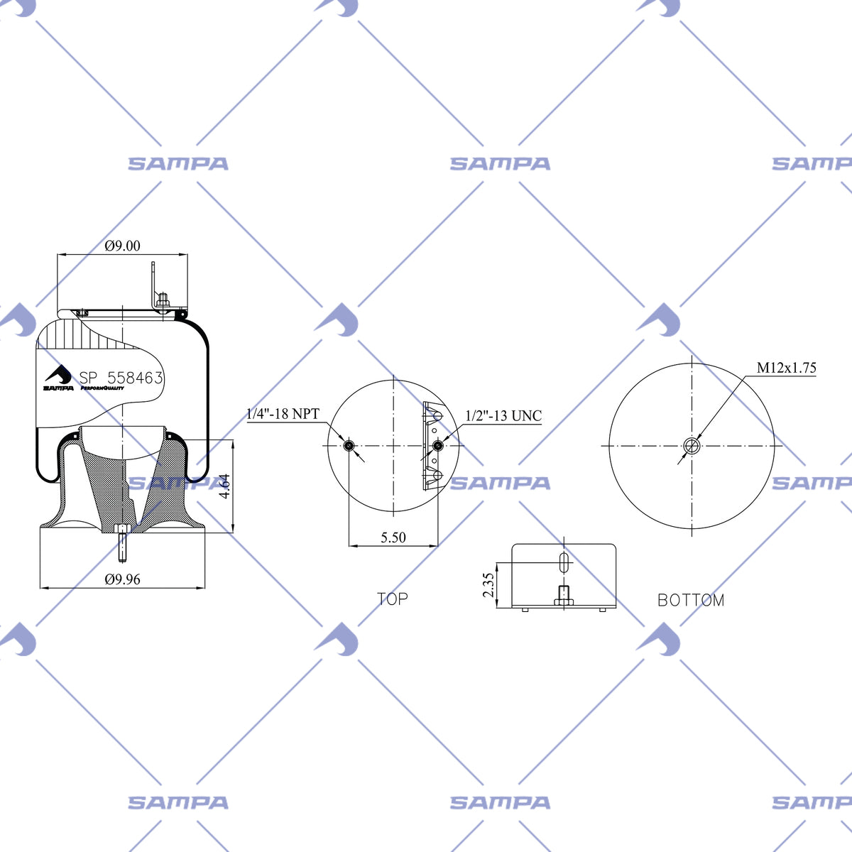 SAMPA SP 558463-KP technical drawing