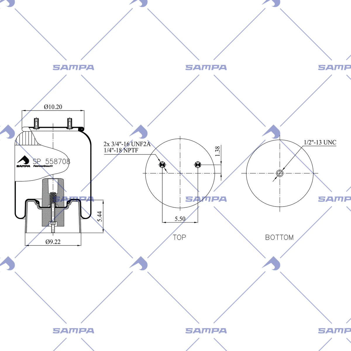 SAMPA SP 558708-KP technical drawing