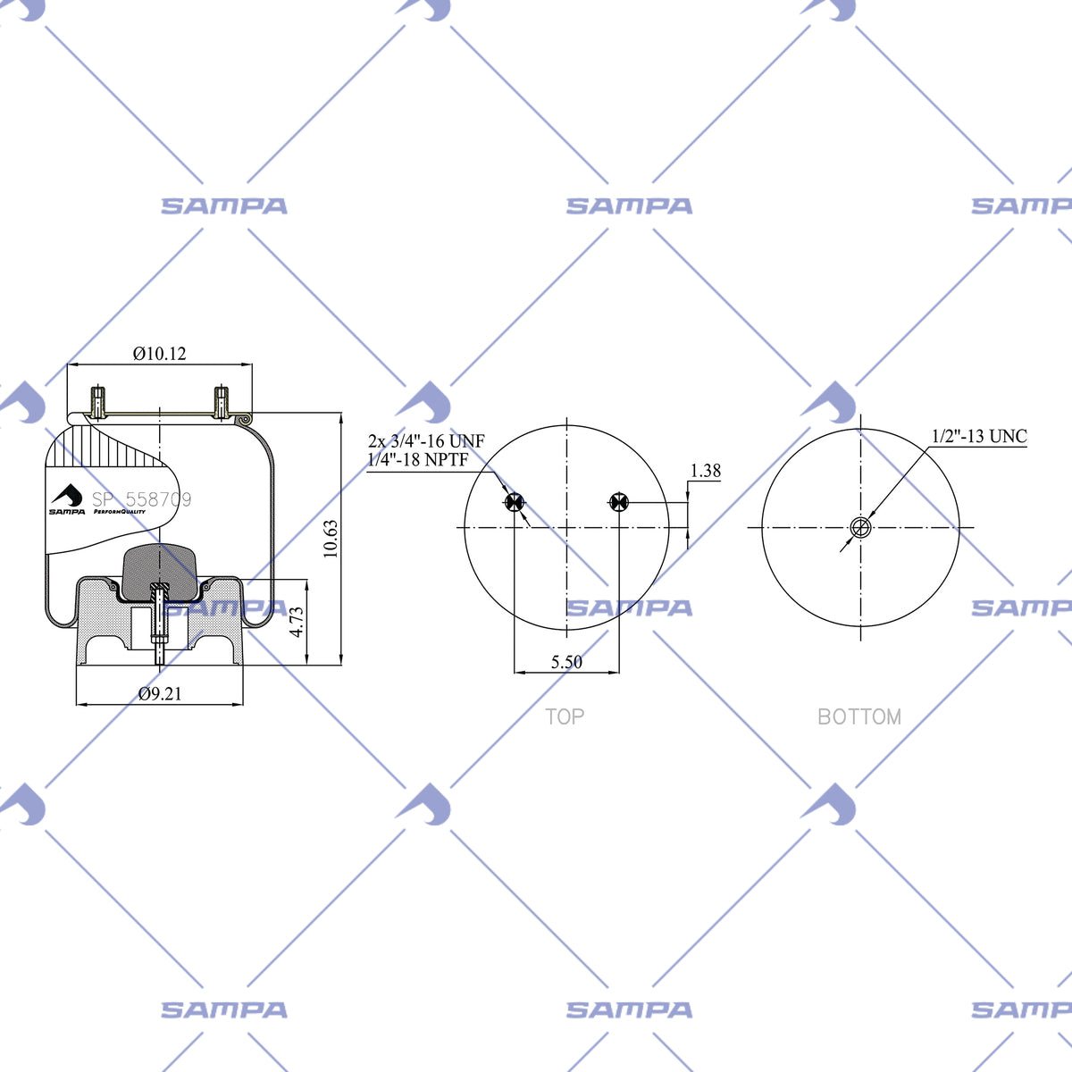 SAMPA SP 558709-KP technical drawing