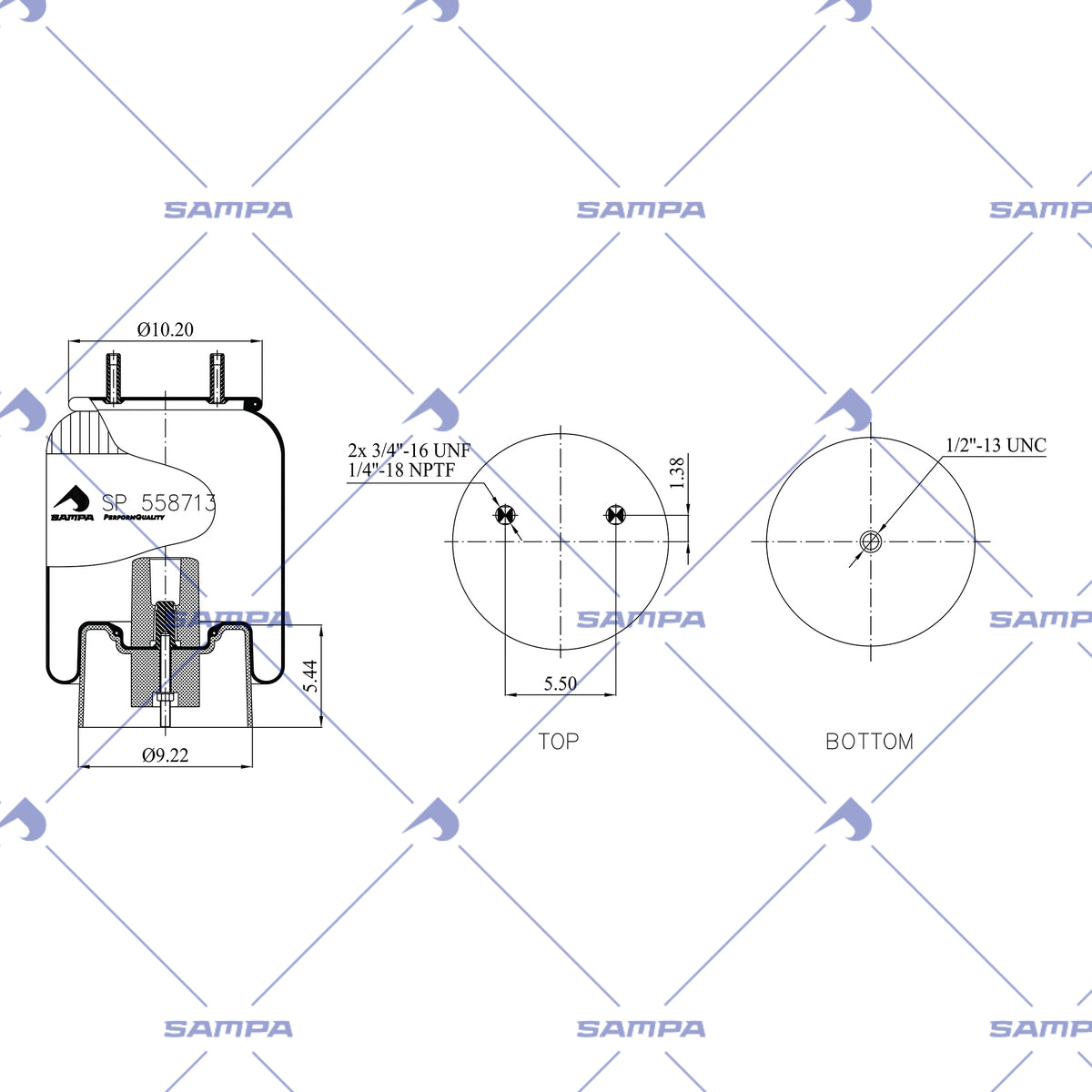 SAMPA SP 558713-KP technical drawing