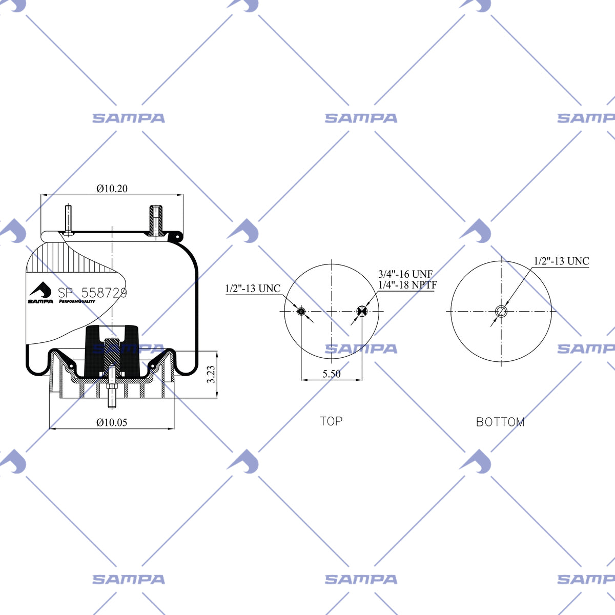 SAMPA SP 558729-KP technical drawing