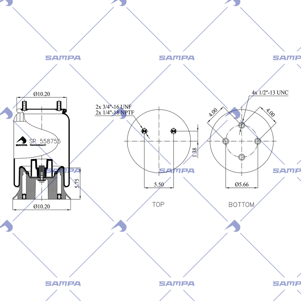 SAMPA SP 558755-KA technical drawing