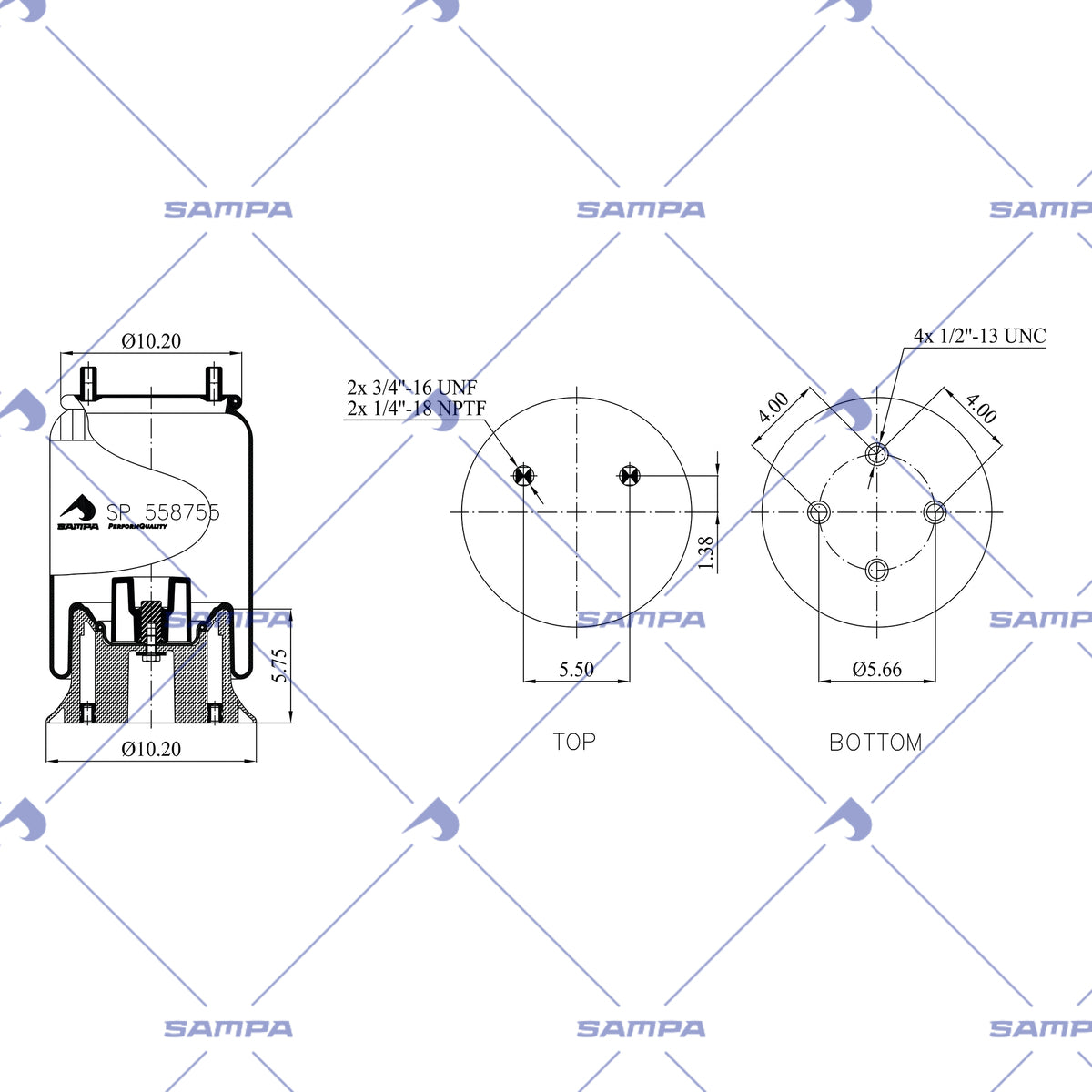 SAMPA SP 558755-KA technical drawing