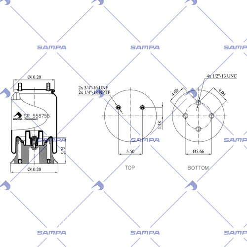 SAMPA SP 558755-KA technical drawing