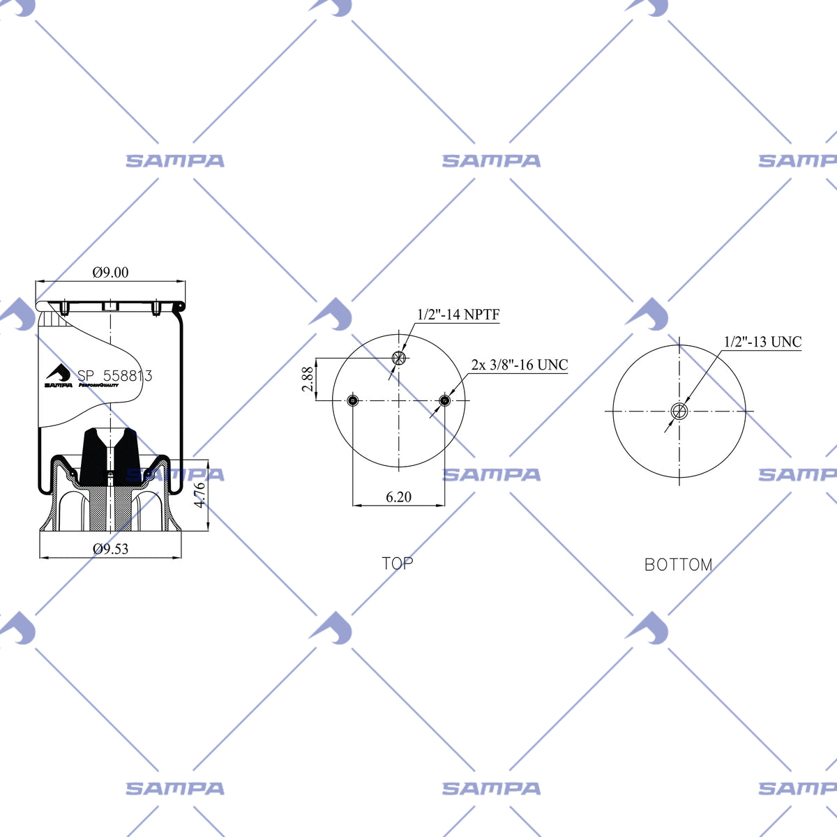 SAMPA SP 558813-KP technical drawing