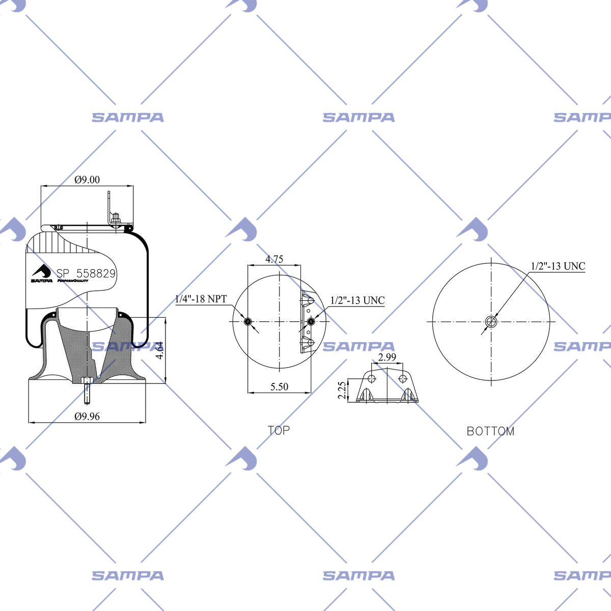 SAMPA SP 558829-KP technical drawing