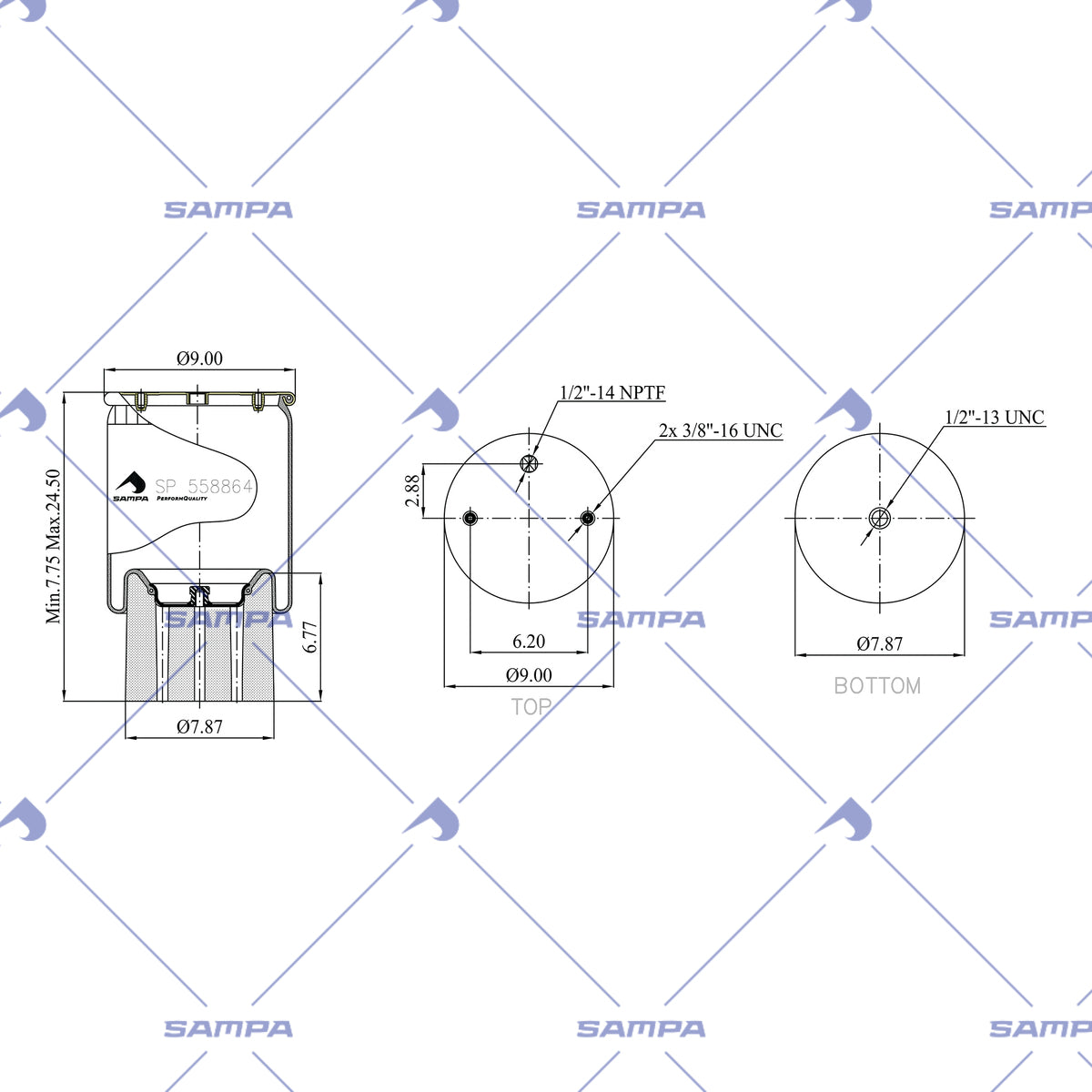 SAMPA SP 558864-KP technical drawing