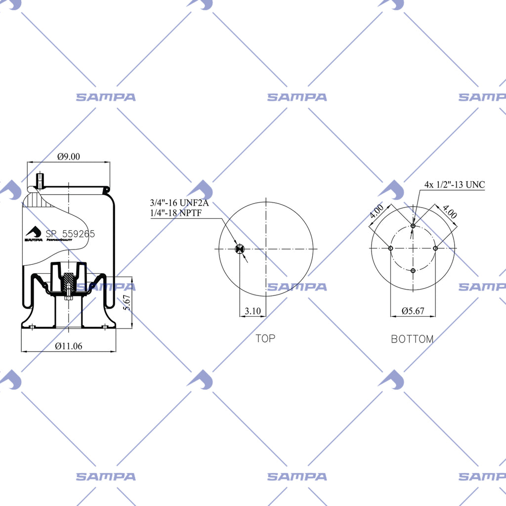 SAMPA SP 559265-K technical drawing