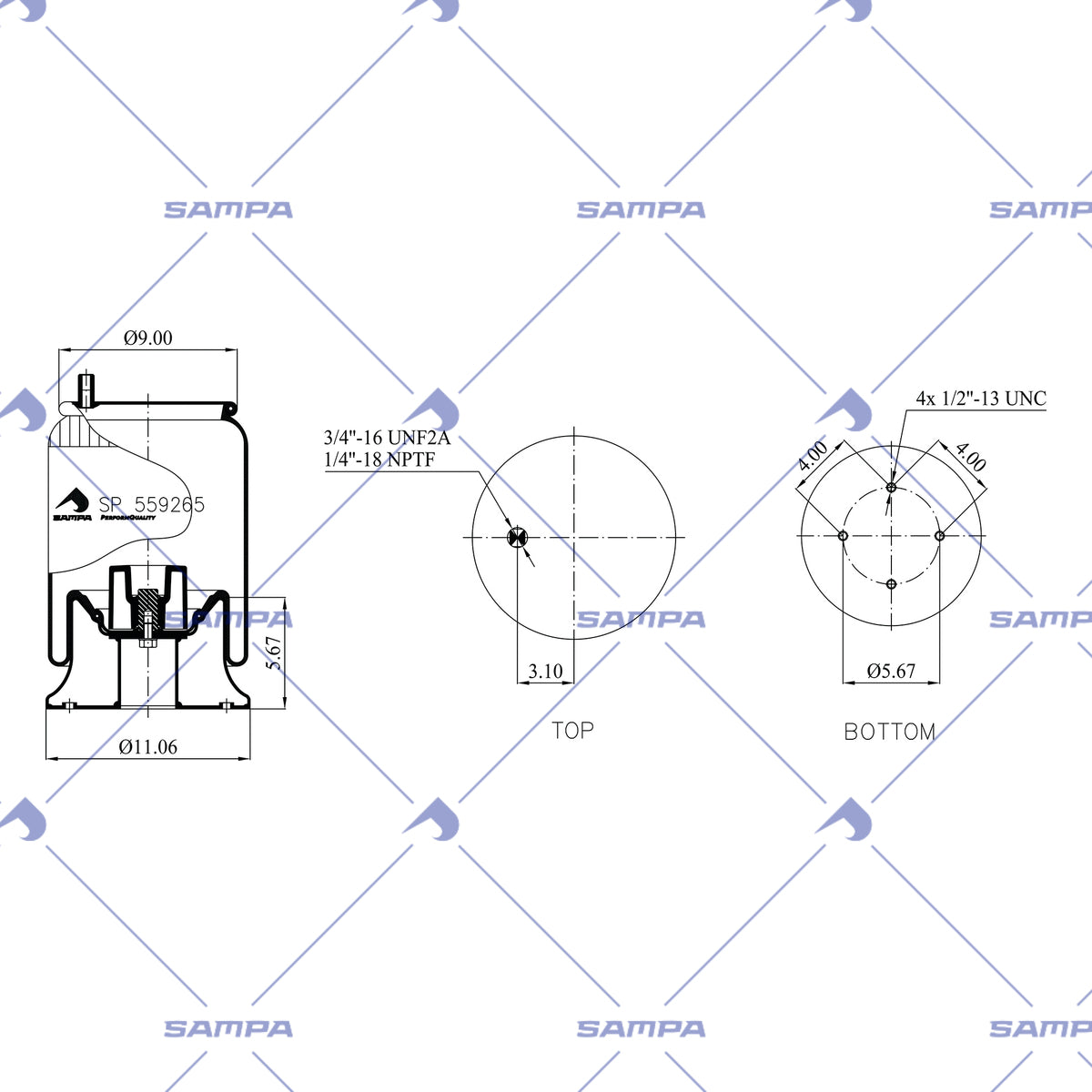 SAMPA SP 559265-K technical drawing
