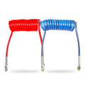 Red and blue 15 ft coiled air brake hose set